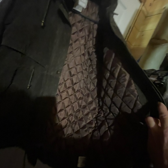 Hooded suede faux fur lined coat - Picture 8 of 8